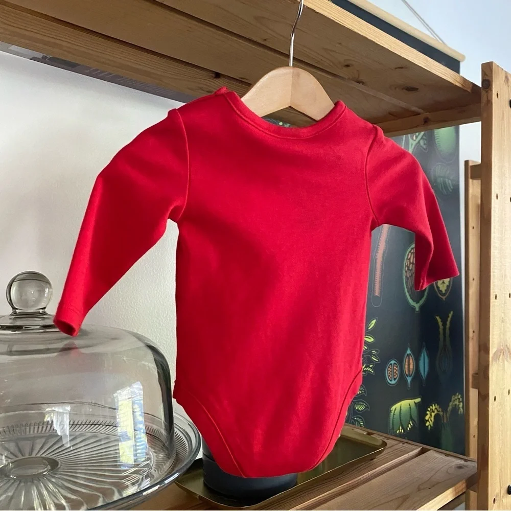 Janie and Jack Red Baby’s First Christmas Dog Embroidered Onesie